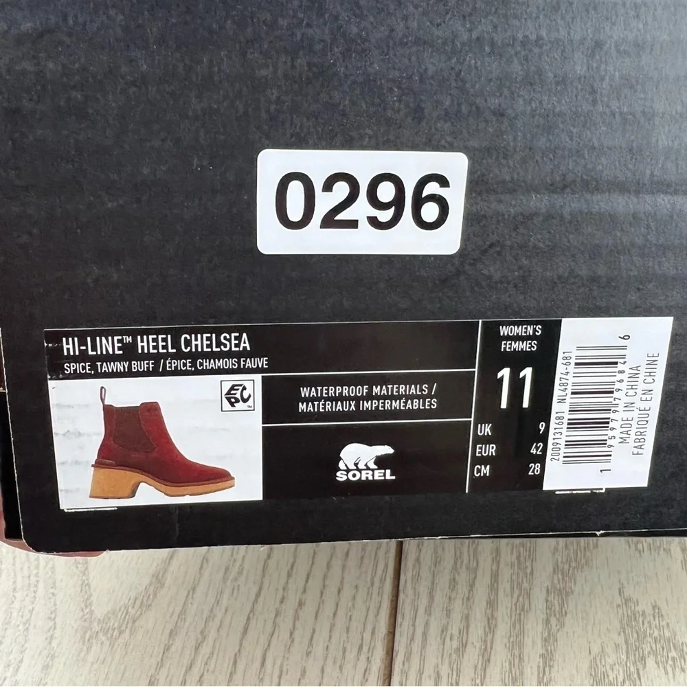 Sorel Women's Hi-Line Heel Chelsea Boots US11 Spice, Tawny Buff $190